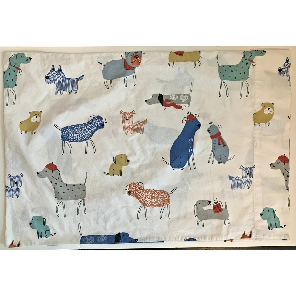 Company Store Kennel Club Dog Print Standard Pillow Sham Case 20 x 30 EUC